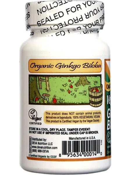 DEVA Nutrition, Vegan Gingko Biloba, 90 Tablets