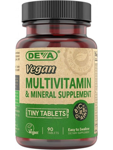 DEVA Nutrition, Vegan Multivitamin & Mineral Supplement, Tiny Tablets, 90 Vegan Caps