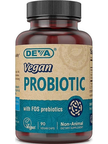 DEVA Nutrition, Vegan Probiotic with FOS prebiotics, 90 Vegan Caps