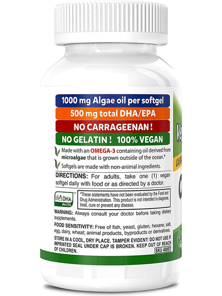 DEVA Nutrition, Vegan Omega-3 DHA-EPA, 500 Mg, 60 Vegan Softgels