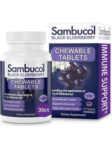 Sambucol, Black Elderberry Chewable Tablets, 30 Tablets Chewable