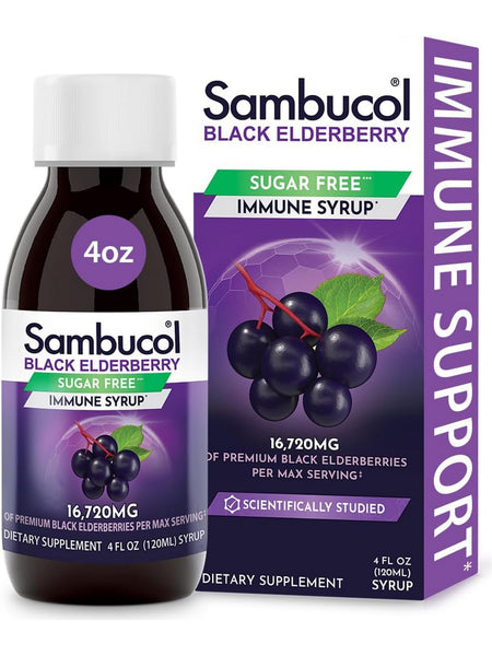 Sambucol, Black Elderberry Sugar Free Immune Syrup, 4 fl oz