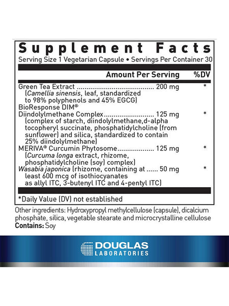 Douglas Labs, DIM Enhanced with Curcumin, Green Tea and Wasabia, 30 Vegetarian Capsules