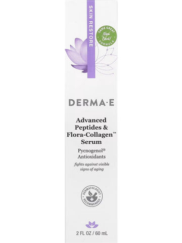 DERMA E, Advanced Peptides and Flora-Collagen Serum, 2 fl oz