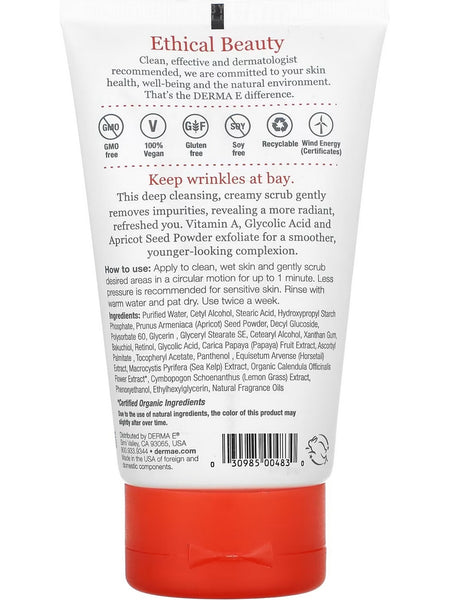 DERMA E, Anti-Wrinkle Scrub, 4 oz