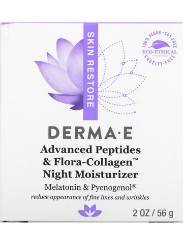 DERMA E, Advanced Peptides and Flora-Collagen Night Moisturizer, 2 oz