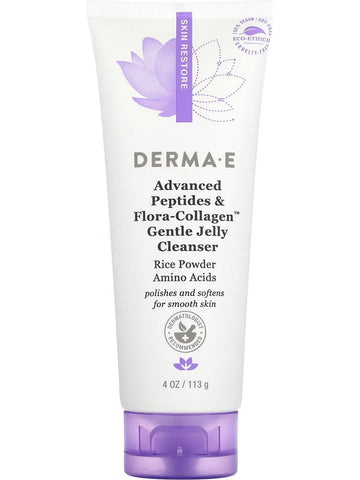 DERMA E, Advanced Peptides and Flora-Collagen Gentle Jelly Cleanser, 4 oz