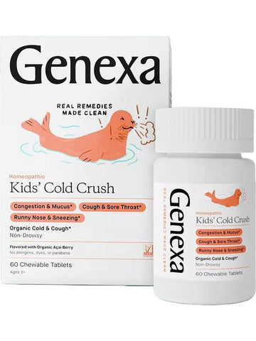 Genexa, Kids' Cold Crush, Organic Cold & Cough, 60 Chewable Tablets