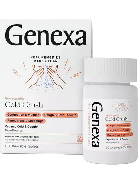 Genexa, Cold Crush, Organic Cold & Cough, 60 Chewable Tablets