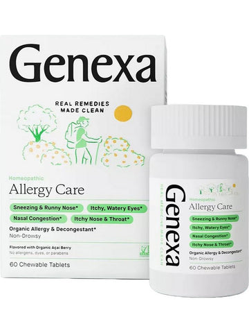 Genexa, Allergy Care, Organic Allergy & Decongestant, 60 Chewable Tablets