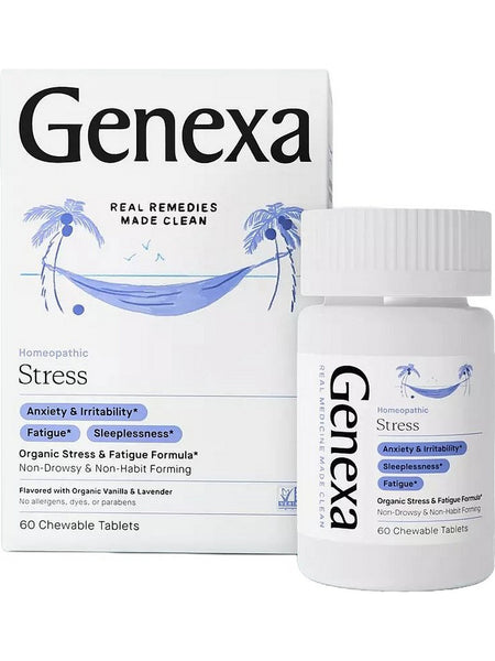 Genexa, Stress, Organic Stress & Fatigue Formula, 60 Chewable Tablets