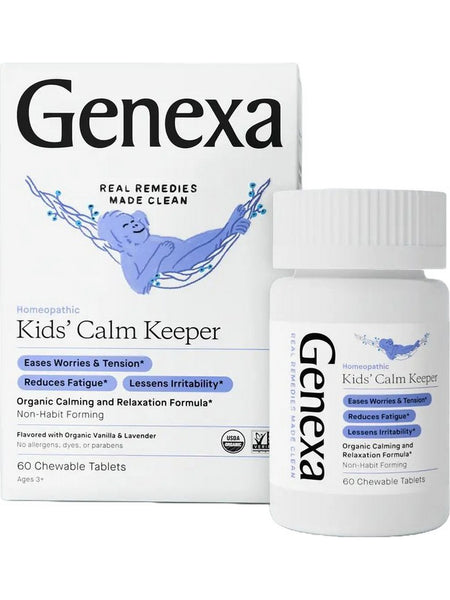 Genexa, Kids' Calm Keeper, Organic Calming and Relaxation Formula, 60 Chewable Tablets