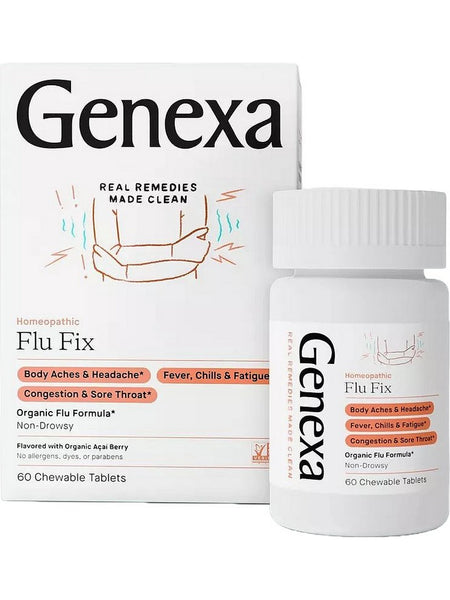 Genexa, Flu Fix, Organic Flu Formula, 60 Chewable Tablets