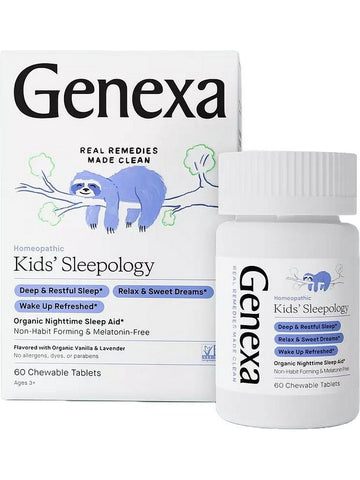 Genexa, Kids' Sleepology, Organic Nighttime Sleep Aid, 60 Chewable Tablets