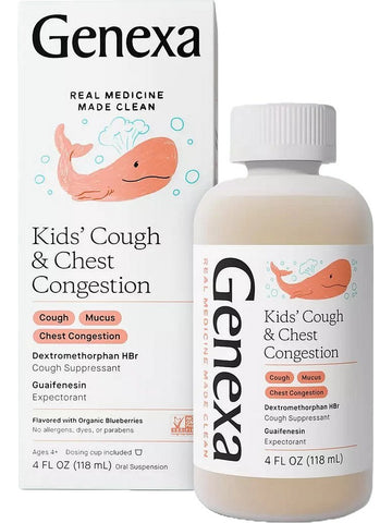 Genexa, Kids' Cough & Chest Congestion, Blueberry Flavor, 4 fl oz