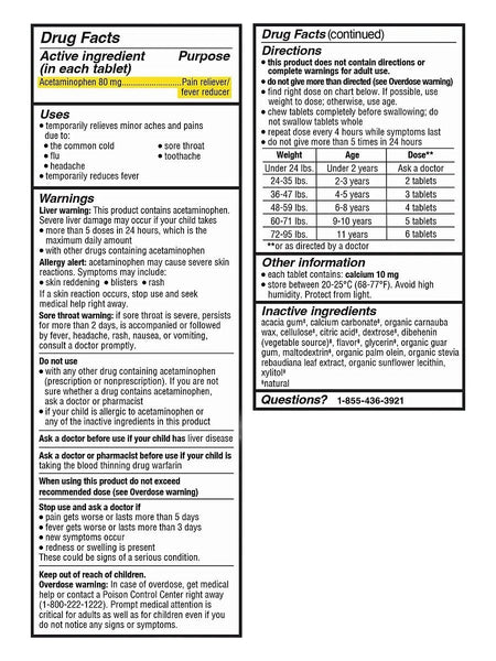 Genexa, Acetaminophen Chewables, 24 Chewable Tablets