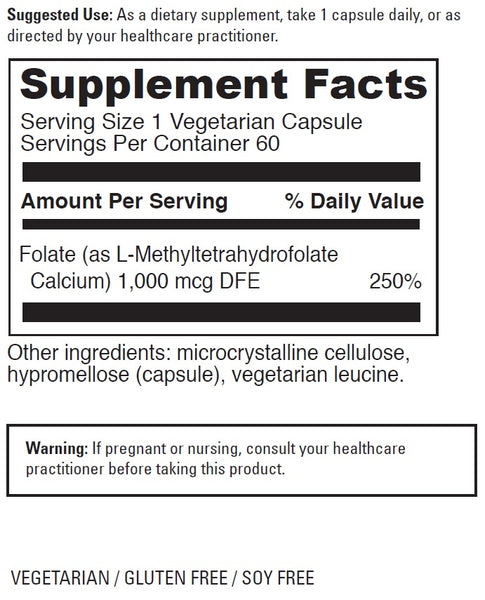 DaVinci Laboratories, 5-MTHF 1 MG, 60 Capsules