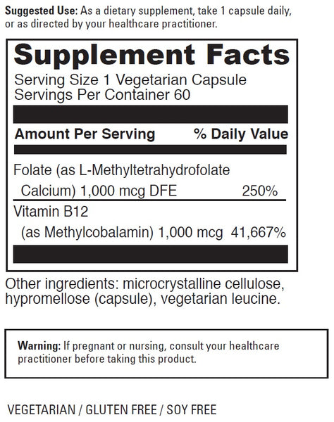 DaVinci Laboratories, 5-MTHF/B12 MC 2000, 60 Capsules