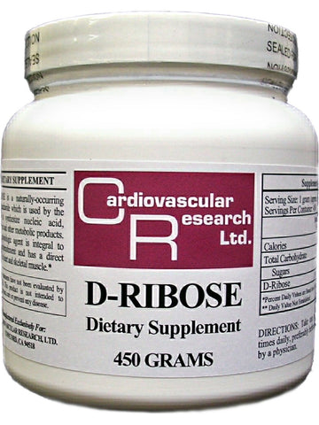 Cardiovascular Research Ltd., D-Ribose, 450 grams