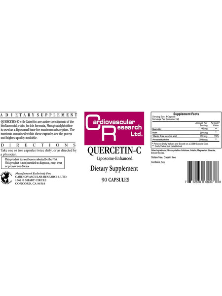 Cardiovascular Research Ltd., Quercetin-C, 90 Capsules