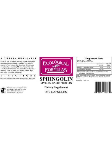 Ecological Formulas, Sphingolin, 240 Capsules