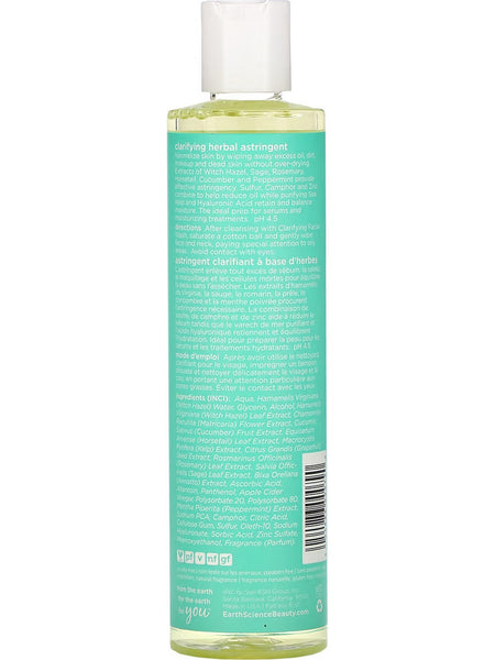 Earth Science, Clarifying Herbal Astringent, 8 fl oz