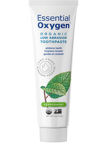 Essential Oxygen, Organic Low Abrasion Toothpaste, Peppermint, 4 fl oz