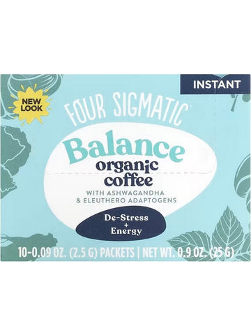 Four Sigmatic, Balance Organic Coffee with Ashwagandha & Eleuthero Adaptogens, 10 Packets