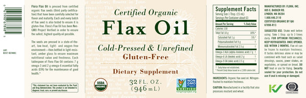 Flora, Flax Oil, Cold-Pressed & Unrefined, 32 fl oz