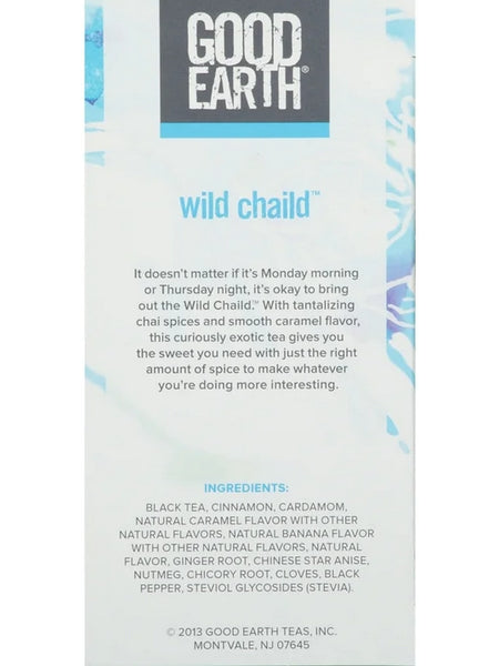 Good Earth Tea, Wild Chaild, Chai Tea, 18 Teabags