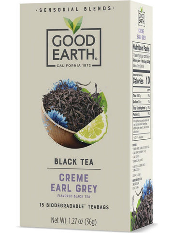 ** 12 PACK ** Good Earth Tea, Creme Earl Grey, Black Tea, 15 Biodegradable Teabags