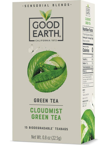 ** 12 PACK ** Good Earth Tea, Cloudmist Green Tea, 15 Biodegradable Teabags