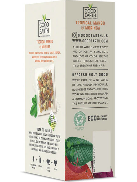 Good Earth Tea, Tropical Mango & Moringa, Herbal Tea, 15 Biodegradable Teabags