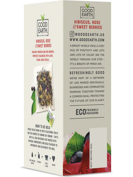 Good Earth Tea, Hibiscus, Rose & Sweet Berries, Herbal Tea, 15 Biodegradable Teabags