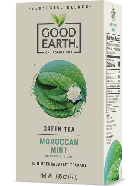 ** 12 PACK ** Good Earth Tea, Moroccan Mint, Green Tea, 15 Biodegradable Teabags