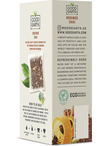 Good Earth Tea, Rooibos Chai, Flavored Herbal Tea, 15 Biodegradable Teabags