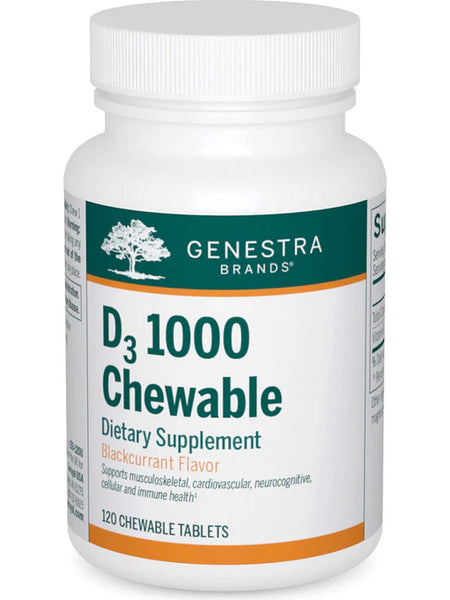 Genestra, D3 1000 Chewable Dietary Supplement, 120 Chewable Tablets