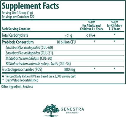 Genestra, HMF Super Powder Probiotic Supplement, 4.9 oz