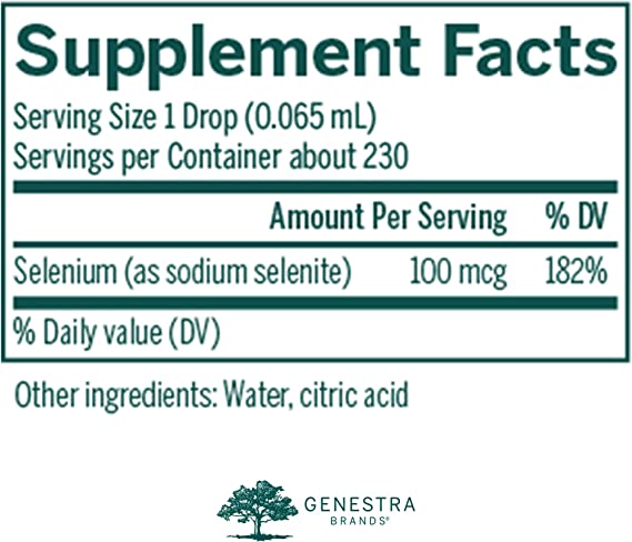 Genestra, Selenium CWS Dietary Supplement, 0.5 fl oz