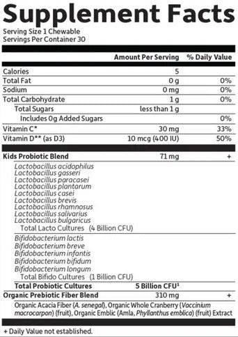 Garden of Life, Dr. Formulated Probiotics, Organic Kids +, Shelf-Stable, Strawberry Banana, 30 Yummy Chewables
