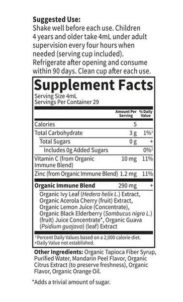 Garden of Life, MyKind Organics, Kids Cough & Mucus Immune Syrup, 3.92 oz