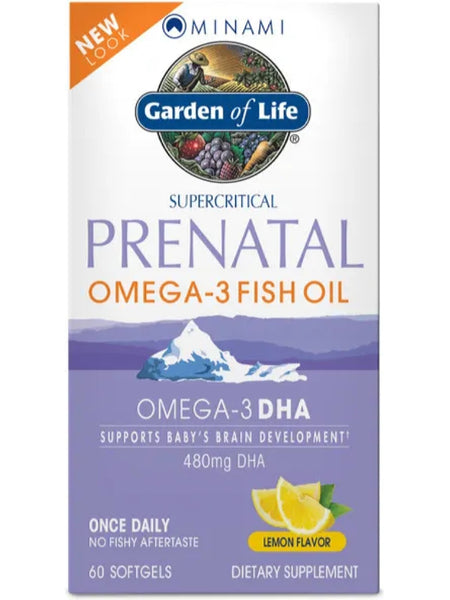 Garden of Life, Minami Prenatal Omega-3 Fish Oil, Lemon, 60 Softgels