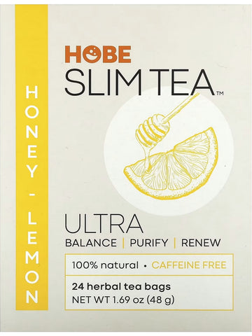 ** 12 PACK ** Hobe Labs, Slim Tea Ultra, Honey Lemon, Caffeine Free, 24 Herbal Tea Bags