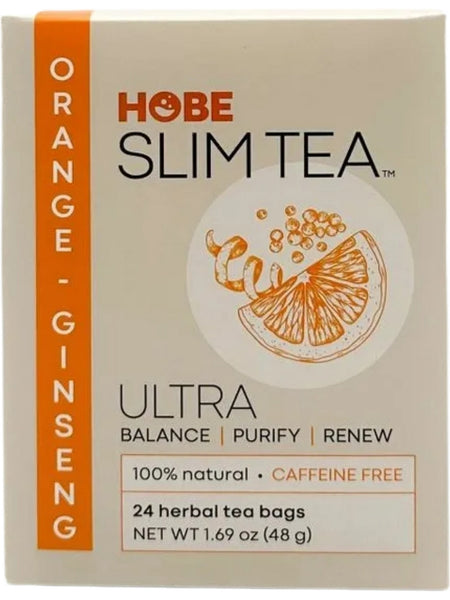 ** 12 PACK ** Hobe Labs, Slim Tea Ultra, Orange Ginseng, Caffeine Free, 24 Herbal Tea Bags