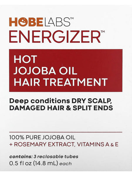 Hobe Labs, Energizer, Hot Jojoba Oil Hair Treatment, 3 Reclosable Tubes