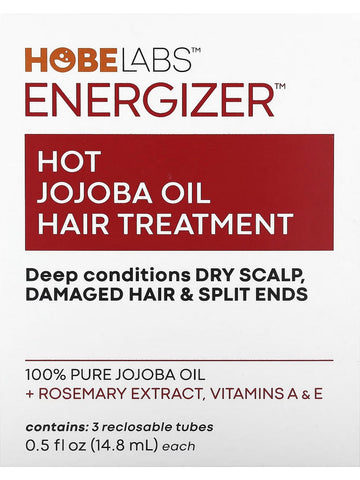 Hobe Labs, Energizer, Hot Jojoba Oil Hair Treatment, 3 Reclosable Tubes