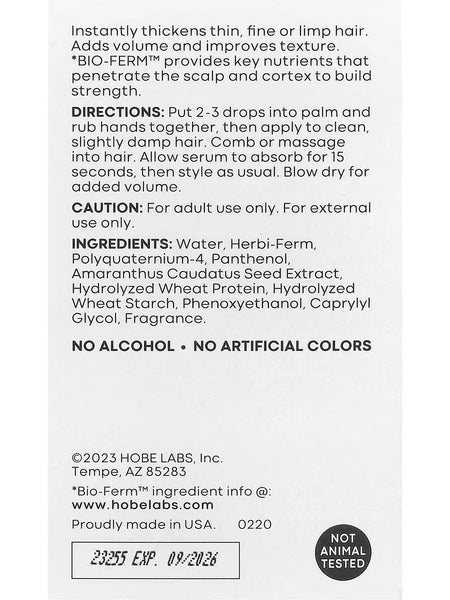 Hobe Labs, Energizer, Hair Thickening Serum, 2 fl oz