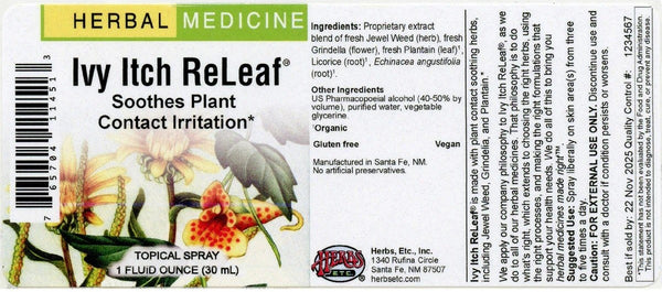 Herbs Etc., Ivy Itch ReLeaf, 1 Fluid Ounce