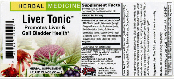 Herbs Etc., Liver Tonic, 1 Fluid Ounce