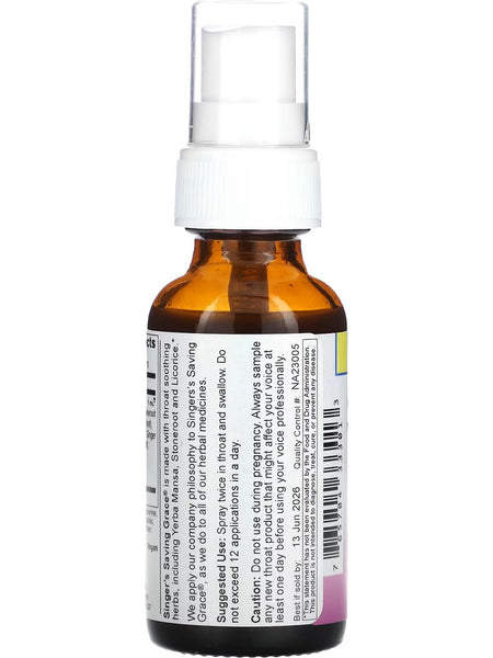 Herbs Etc., Non Alcohol Singer's Soothing Throat Spray, Professional Strength, 1 Fluid Ounce